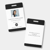 カスタム黒人医療病院従業員写真 バッジ (Front & Back)