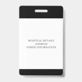 カスタム黒人医療病院従業員写真 バッジ (Back)