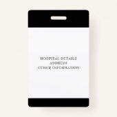 カスタム黒人医療病院従業員写真 バッジ (裏面)