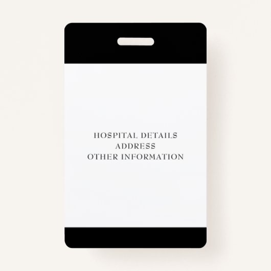 カスタム黒人医療病院従業員写真 バッジ (裏面)