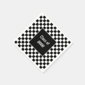 カスタム黒市松模様に懇親会 スタンダードカクテルナプキン (角)