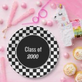 カスタム黒市松模様に懇親会 ペーパープレート (パーティー)