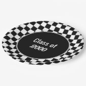 カスタム黒市松模様に懇親会 ペーパープレート (アングル)