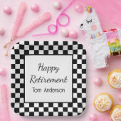 カスタム黒市松模様に除定パーティー ペーパープレート (パーティー)