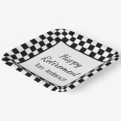 カスタム黒市松模様に除定パーティー ペーパープレート (傾斜あり)