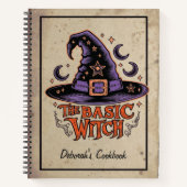 カスタム黒怖いス不気味クリプトハロウィーンウィッチ ノートブック (正面)