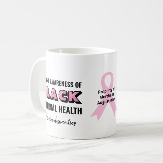 カスタム黒母体の健康 コーヒーマグカップ (正面左)