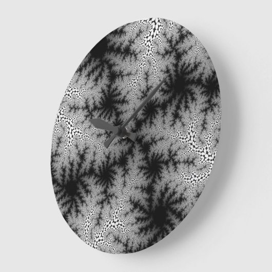 カスタム黒煙斑点大円形ウォールクロック ラージ壁時計 (傾斜)