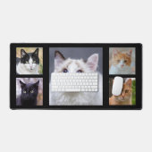 カスタム黒猫の写真 デスクマット (キーボード&マウス)