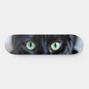 カスタム黒猫アイズ子猫ペットフォトスケートデッキ スケートボード
