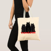 カスタム黒猫グラフィックTシャツ トートバッグ (正面(商品))
