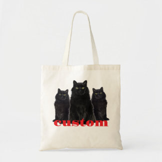 カスタム黒猫グラフィックTシャツ トートバッグ