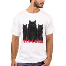 カスタム黒猫グラフィックTシャツ