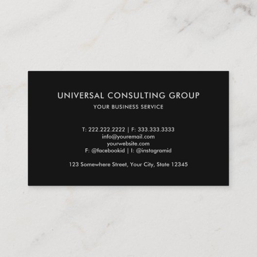 カスタム黒白ムーン宇宙プロフェッショナルビズ 名刺 (裏面)