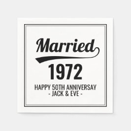 カスタム黒白50周年記念 スタンダードカクテルナプキン