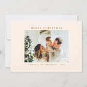 カスタム黒金ゴールドオーナメントアートフォトクリスマス シーズンカード (正面)