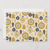 カスタム黒金ゴールドオーナメントアートフォトクリスマス シーズンカード (裏面)