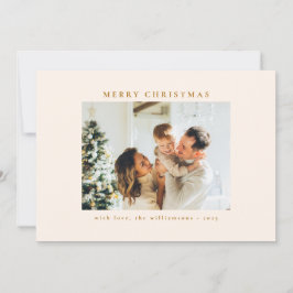 カスタム黒金ゴールドオーナメントアートフォトクリスマス シーズンカード