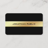 カスタム黒金ゴールドグラマエレガントーテンプレート光沢 名刺 (正面)