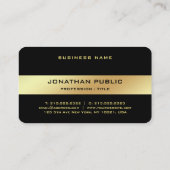 カスタム黒金ゴールドグラマエレガントーテンプレート光沢 名刺 (裏面)