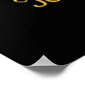 カスタム黒金ゴールドグリッター誕生日フォトプロップ ポスター (角)