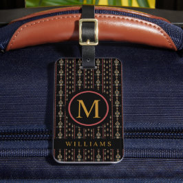 カスタム黒金ゴールド赤パタアステカーン ラゲッジタグ