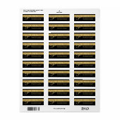 カスタム黒金箔モノグラムレターリターン ラベル (フルシート)