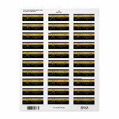 カスタム黒金箔モノグラムレターリターン ラベル (フルシート)