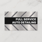 カスタム黒銀金属製自動車サービスクール 名刺 (正面)