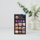 カスタム黒Instagramフォトグリッドコラージュ 名刺 (スタンド正面)