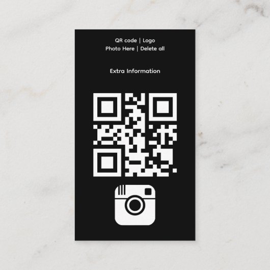 カスタム黒Instagramフォトグリッドコラージュ 名刺 (裏面)