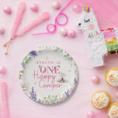 カスタム1ハッピーキャンパーベビーガールズファースト誕生日 ペーパープレート (パーティー)