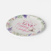 カスタム1ハッピーキャンパーベビーガールズファースト誕生日 ペーパープレート (アングル)