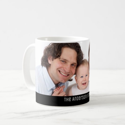 カスタム1ファミリポートレートの写真名の追加 コーヒーマグカップ (正面左)