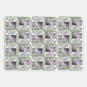 カスタム1フォトメリークリスマス葉ベリー ラッピングペーパーシート (正面)