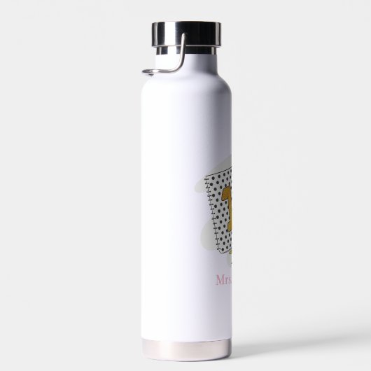 カスタム1年生先生ホワイトノートブックスクール ウォーターボトル (右面)