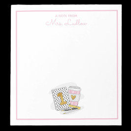 カスタム1年生先生鑑賞白 ノートパッド