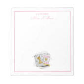 カスタム1年生先生鑑賞白 ノートパッド (正面)