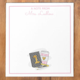 カスタム1年生先生鑑賞黒 ノートパッド