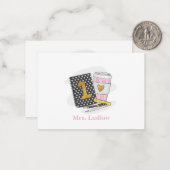 カスタム1級先生ブラックノートブック ノートカード (正面/裏面インサイチュ)