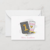 カスタム1級先生ブラックノートブック ノートカード (裏面)