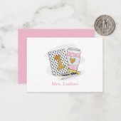 カスタム1級先生ホワイトノートブ感謝していック ノートカード (正面/裏面インサイチュ)