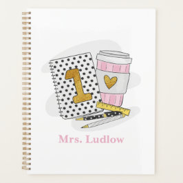 カスタム1級先生ホワイトノートプランナー プランナー手帳