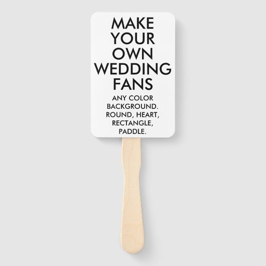 カスタム10パーソナライズされた矩形ベージュ色結婚のファン ハンドファン (正面)