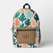 カスタム10代のBackpack – モチャブラウンイニシャル プリントバックパック (正面)