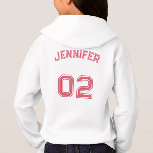 カスタム10代のToddler Kids Girl Name Jersey Number (裏面)