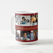 カスタム10写真コラージュあなたのテキストファミリーエレガント コーヒーマグカップ (正面左)