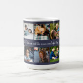 カスタム10写真コラージュあなたのテキストファミリーエレガント コーヒーマグカップ (中央)