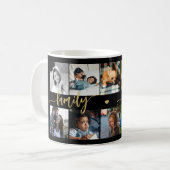 カスタム10写真コラージュあなたのテキストファミリースクリプト コーヒーマグカップ (正面左)