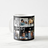 カスタム10写真コラージュあなたのテキストファミリースクリプト コーヒーマグカップ (正面左)